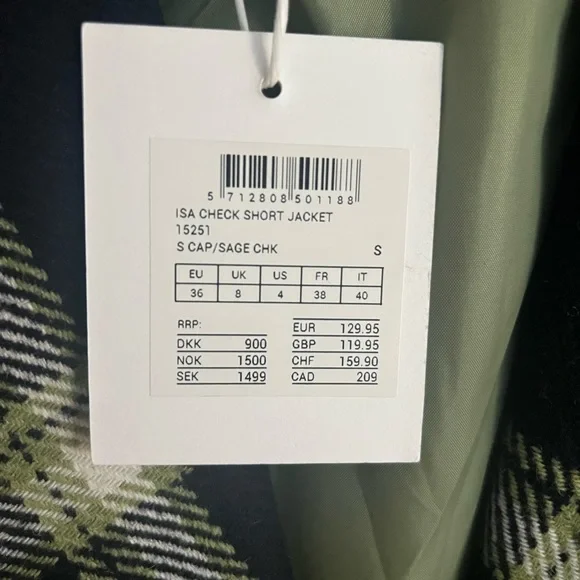 ISA CHECK SHORT JACKET - Picture 5 of 5